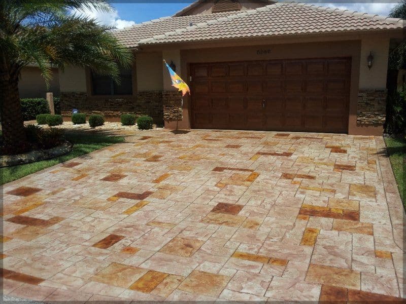 Completed concrete project by J C Garden Tree Service.